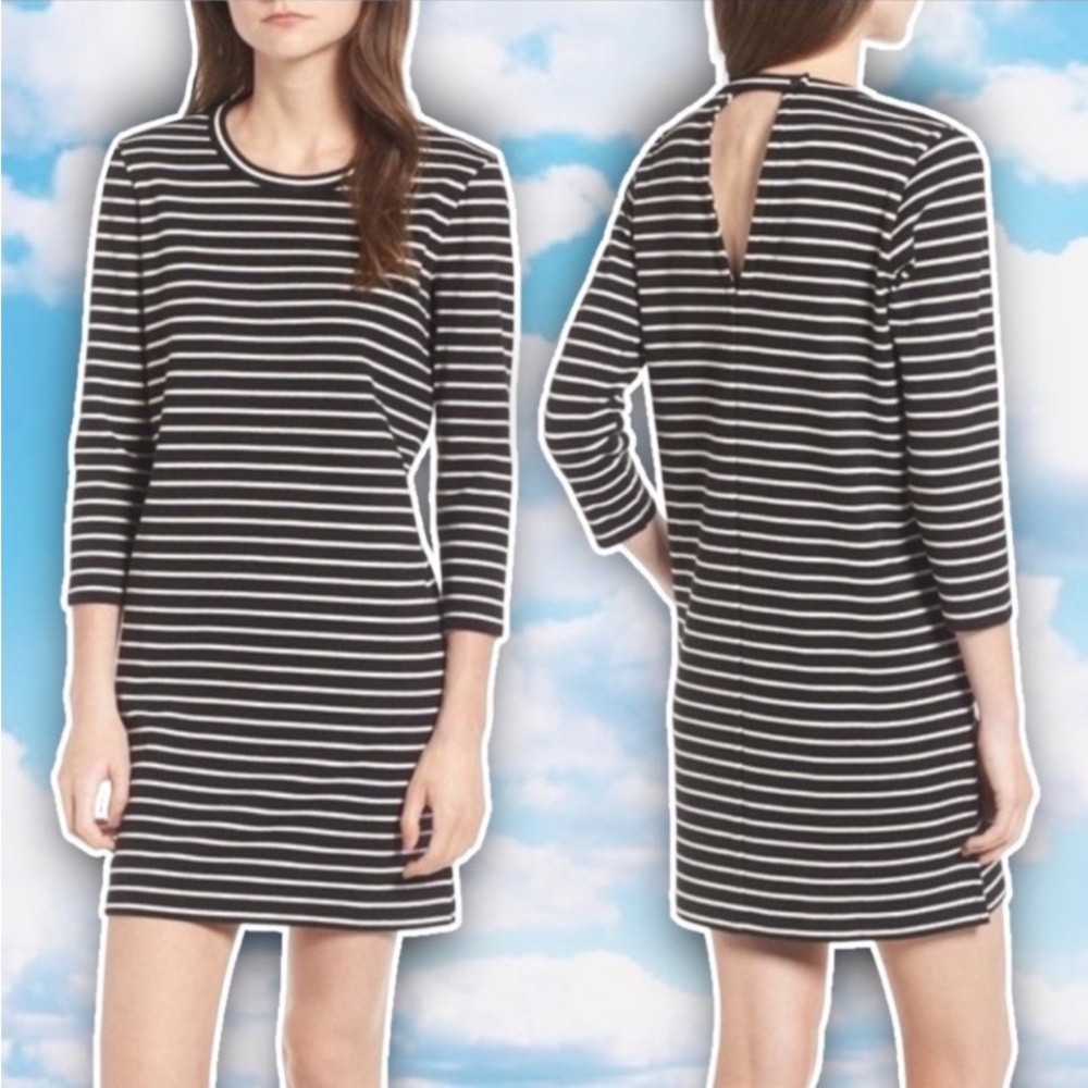 ❤️ MADEWELL Striped Keyhole Back Mini Dress Nautical Gothic Coastal Parisian